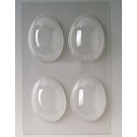 Forma z poliwęglanu na połowę jajka czekoladowego - 4 szt., 80x60x25 mm - SM1000 | MARTELLATO, Smooth Half Egg