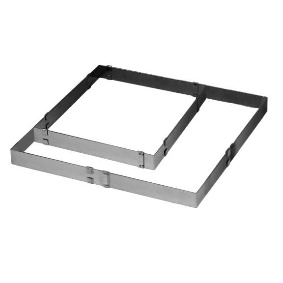 Prostokątny rant cukierniczy regulowany - 305x305 - 570x560 h=50 mm - RETSPECIAL2 | MARTELLATO, STAINLESS STEEL BANDS