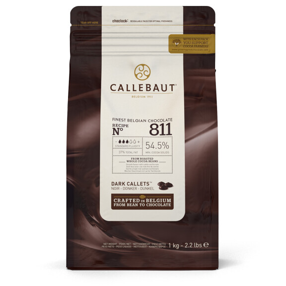 Czekolada ciemna 54,5% Callets 1 kg torba  | CALLEBAUT, 811-E1-U68