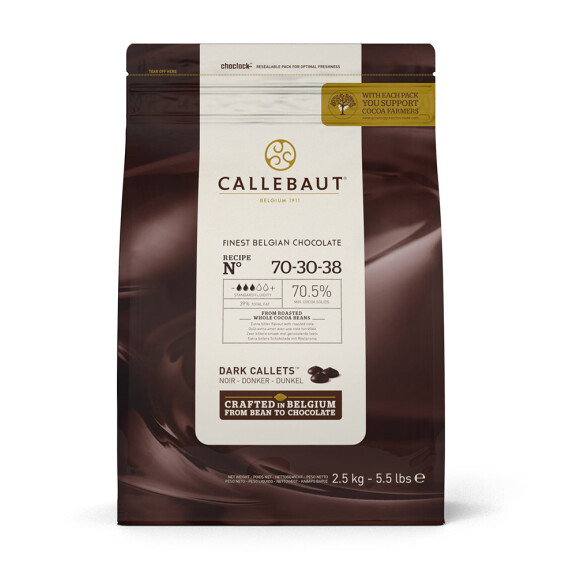 Czekolada ciemna 70,5% Callets 2,5 kg torba  | CALLEBAUT, 70-30-38-E4-U71
