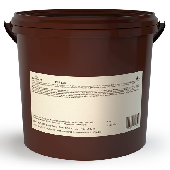 Pasta orzechowa - 100% orzechów laskowych, 5 kg wiaderko | CALLEBAUT, PNP-T14