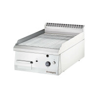 Płyta grillowa gazowa, chromowana, ryflowana, 6,5 kW, G30, 400x700x250 mm | STALGAST, 9736230