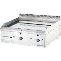 Płyta grillowa gazowa, chromowana, ryflowana, 13 kW, G20, 800x700x250 mm | STALGAST, 9737110