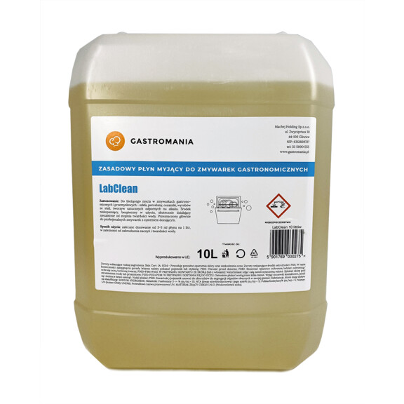 Zasadowy płyn myjący do zmywarek gastronomicznych 10 l | GASTROMANIA, LabClean