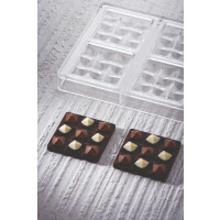 Forma z tritanu do tabliczek czekolady - 6 x 50g, 70x70x14 mm – PC5014FR | PAVONI, Mini Moulin