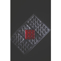 Forma z tritanu do tabliczek czekolady - 6 x 50g, 70x70x10,5 mm – PC5013FR | PAVONI, Mini Bricks