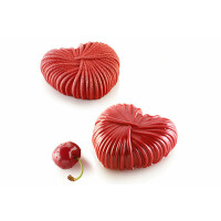 Forma do ciast i deserów serce z włóczki 6x 110 ml, 82x77x31 mm + wycinarka | SILIKOMART, Lovely 110