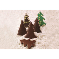 Forma do pralin i czekoladek - choinka, 56x75x8 mm, 13 ml - SCG46 Choco Pine | SILIKOMART, EasyChoc