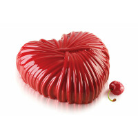 Forma do ciast i deserów serce z włóczki 1200 ml, 183×173×68 mm + wycinarka | SILIKOMART, Lovely 1200