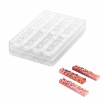 Forma z tritanu do batoników z czekolady - kropelki, 8 szt. x 120x25x16 mm - Goccia-B | SILIKOMART, Chocado
