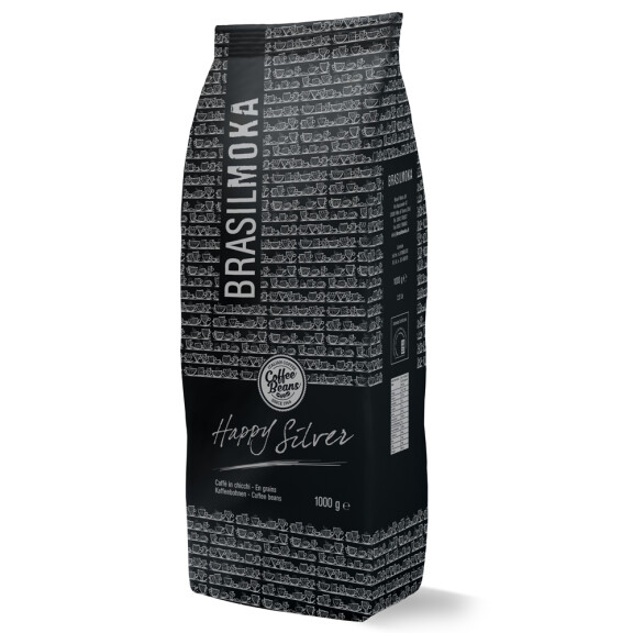 Kawa ziarnista 20% Arabika, 80% Robusta, 1 kg | BRASIL MOKA, Happy Silver
