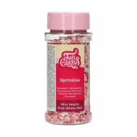 Cukrowa posypka - serduszka 60 gr, mix różowy, biały, czerwony | FUNCAKES, F52065