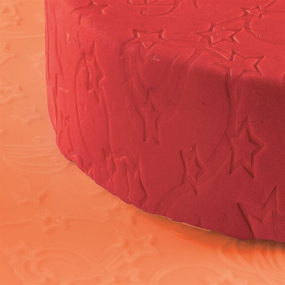 Silikonowa mata cukiernicza z wytłoczonym nadrukiem – gwiazdy – 400x200 mm – 40-W148 | MARTELLATO, Tappeti Decoro