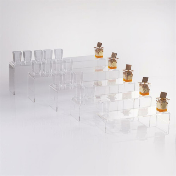 Stojak – schody na ciasta i desery z plexi, 5 stopni, transparentny – 80D2000 | MARTELLATO, Baroque