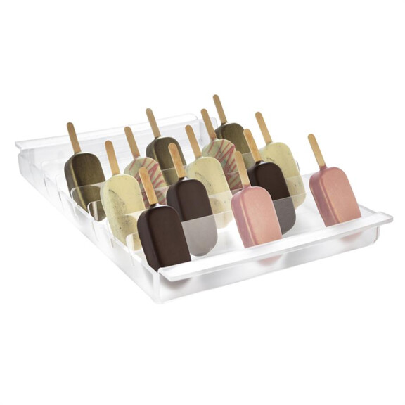 Ekspozytor z plexi do lodów – 24 gniazda, 370x230x50 mm - 10E007 | MARTELLATO, Stecco Moulds