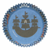 Papilotki do pieczenia babeczek śr. 5 cm, 48 szt. statek piracki | FUNCAKES, FC4019