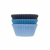 Papilotki do pieczenia babeczek śr. 5 cm, 75 szt. trzy odcienie niebieskiego | HOUSE OF MARIE, HM7595