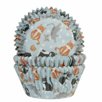 Papilotki do pieczenia babeczek śr. 5 cm, 50 szt. wzór koty | HOUSE OF MARIE, HM5409