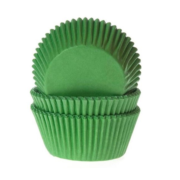 Papilotki do pieczenia babeczek śr. 5 cm, 50 szt. zielone | HOUSE OF MARIE, HM0091