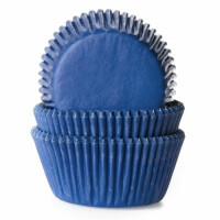 Papilotki do pieczenia babeczek śr. 5 cm, 50 szt. niebieskie jeansowe  | HOUSE OF MARIE, HM1524