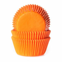Papilotki do pieczenia babeczek śr. 5 cm, 50 szt. pomarańczowe | HOUSE OF MARIE, HM0046