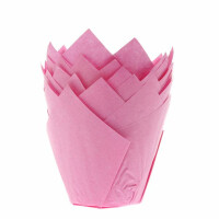 Papilotki tulipan do pieczenia babeczek śr. 5 cm, 36 szt. różowe | HOUSE OF MARIE, HM5690