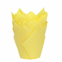 Papilotki tulipan do pieczenia babeczek śr. 5 cm, 36 szt. żółte | HOUSE OF MARIE, HM5751
