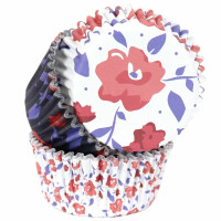 Papilotki do pieczenia babeczek śr. 5 cm, 60 szt. mix kwiatowy | PME, BC909