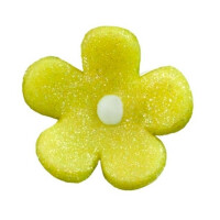 Kwiat mini z cukru 1,5 cm, żółty, komplet 100 szt. | MAGMART, K 062