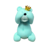 Miś z koroną, figurka z cukru 6 cm, jasny niebieski | MAGMART, ZW-MK