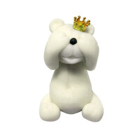 Miś z koroną, figurka z cukru 6 cm, ecru | MAGMART, ZW-MK