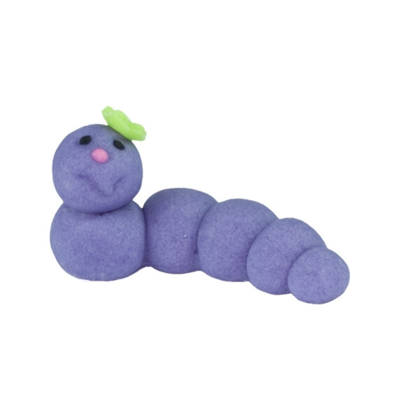 Gąsienica, figurka z cukru 6 cm, fioletowy | MAGMART, GW01