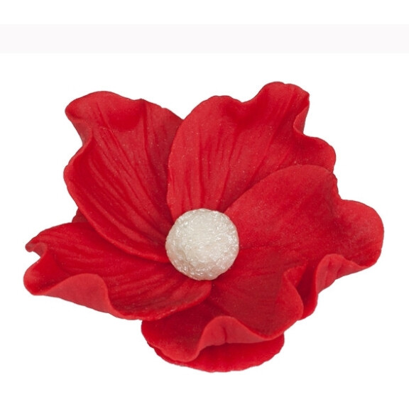 Kwiat dzika róża mała z cukru 8 cm, czerwony | MAGMART, K 014M