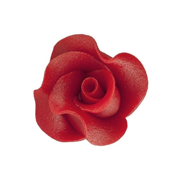 Kwiat róża średnia z cukru 3 cm, czerwony | MAGMART, RS 02