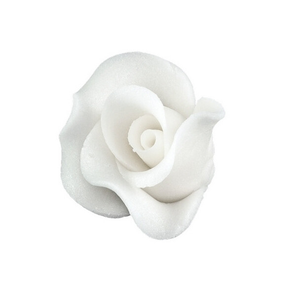 Kwiat róża średnia z cukru 3 cm, biały | MAGMART, RS 02