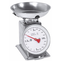 Waga gastronomiczna z szalką do 2 kg ze stali, 145x200x250 mm | CONTACTO, 242/002