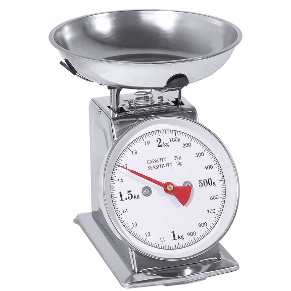 Waga gastronomiczna z szalką do 2 kg ze stali, 145x200x250 mm | CONTACTO, 242/002