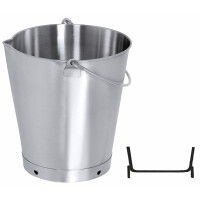 Wiadro z dzióbkiem ze stali nierdzewnej bez pokrywy, 12 l, o średnicy 275 mm | CONTACTO, 419/012