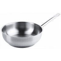 Patelnia głęboka ze stali nierdzewnej bez pokrywy, średnica 240 mm, 2,7 l | CONTACTO, Seria 2200