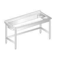 Stół przyścienny ze stali nierdzewnej do obróbki produktów 1200x600x850 mm | DORA METAL, DM-3237