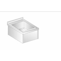 Zlewozmywak przyścienny ze stali nierdzewnej 500x500x240 mm | DORA METAL, DM-3232