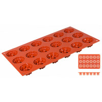 Forma silikonowa do 18 babek z tuleją 300x175x23 mm | CONTACTO, 6652/042