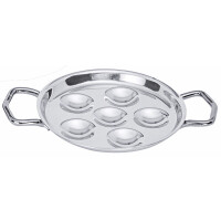 Talerz ze stali nierdzewnej na 6 ślimaków, średnica 130 mm | CONTACTO, 6885/006
