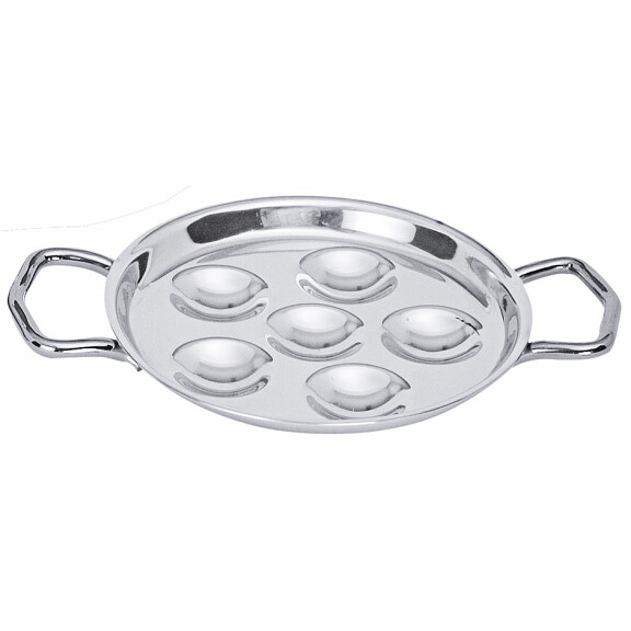 Talerz ze stali nierdzewnej na 6 ślimaków, średnica 130 mm | CONTACTO, 6885/006