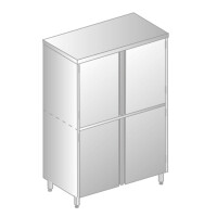Szafa magazynowa podwójna ze stali nierdzewnej z dzieloną komorą i półkami 800x600x1800 mm | DORA METAL, DM-3306.02