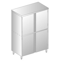 Szafa przelotowa podwójna ze stali nierdzewnej z dzieloną komorą i półkami 1000x600x2000 mm | DORA METAL, DM-3307.02
