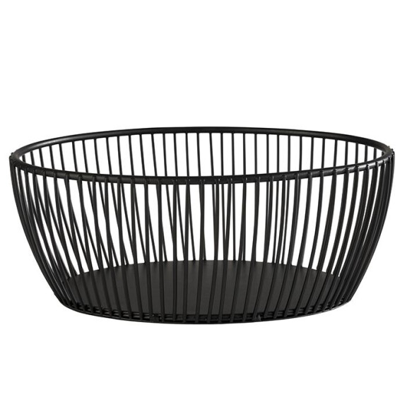 Owalny koszyk metalowy 20 x 15 cm | APS, Svart