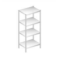 Regał magazynowy ze stali nierdzewnej z czterema półkami 900x700x1800 mm | DORA METAL, DM-3319