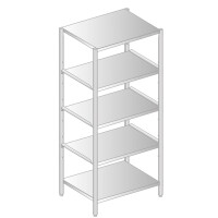 Regał magazynowy ze stali nierdzewnej z półkami przestawnymi 1100x600x1800 mm | DORA METAL, DM-3321