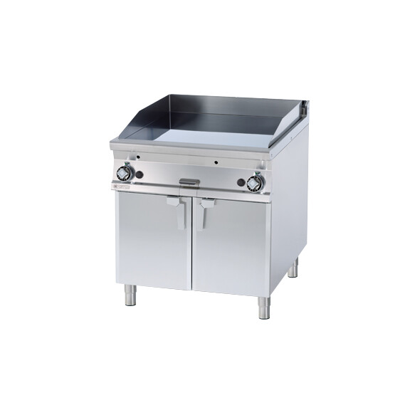Płyta grillowa gazowa 18 kW, 800x900x900 mm, płyta gładka i ryflowana chromowana | RM GASTRO, FTLR - 98 GS